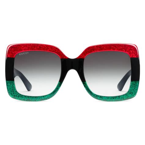 gucci black green sunglasses|gucci green square sunglasses.